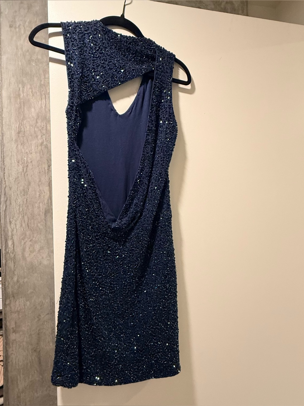 Haute Hippie Midnight Blue Beaded with sequins Stunning Mini Dress